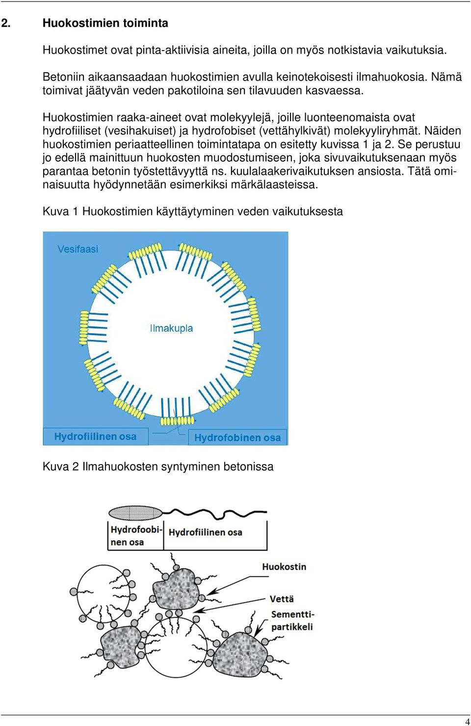 Huokostimien raaka-aineet ovat molekyylejä, joille luonteenomaista ovat hydrofiiliset (vesihakuiset) ja hydrofobiset (vettähylkivät) molekyyliryhmät.