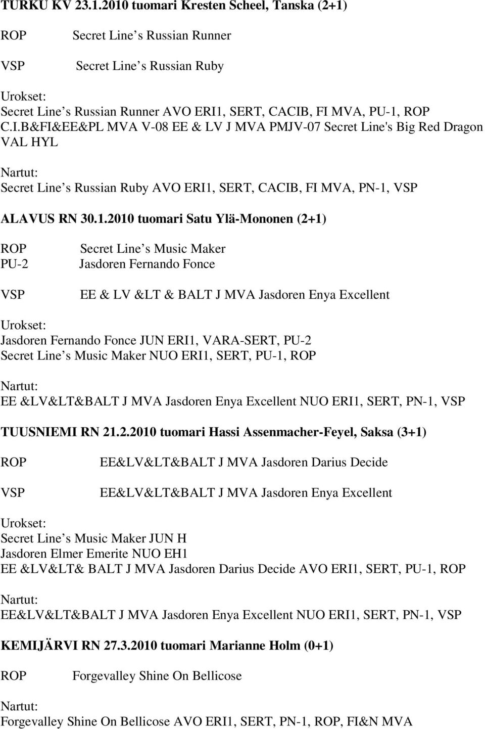 C.I.B&FI&EE&PL MVA V-08 EE & LV J MVA PMJV-07 Secret Line's Big Red Dragon VAL HYL Secret Line s Russian Ruby AVO ERI1,