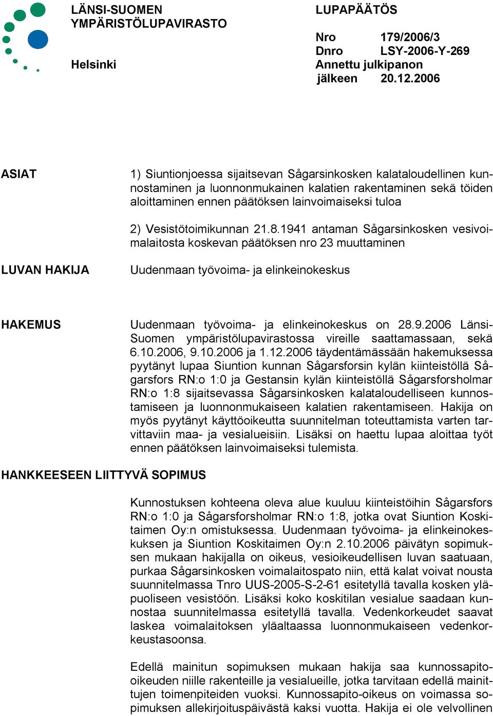 Vesistötoimikunnan 21.8.