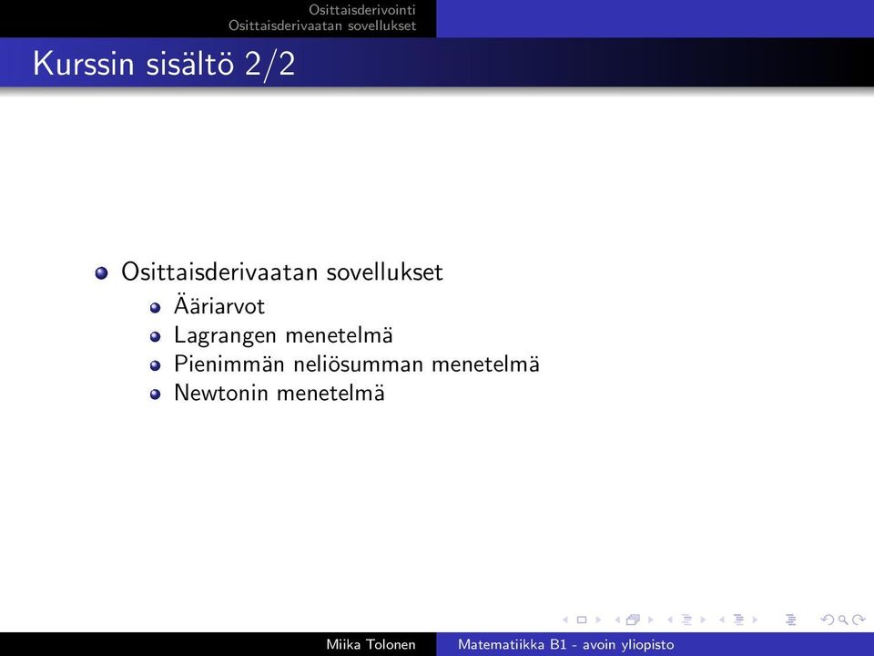menetelmä Pienimmän