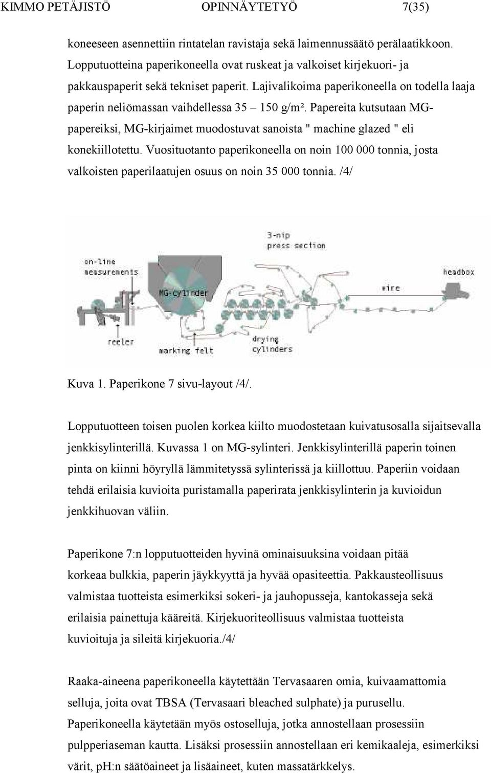 Papereita kutsutaan MGpapereiksi, MG-kirjaimet muodostuvat sanoista " machine glazed " eli konekiillotettu.
