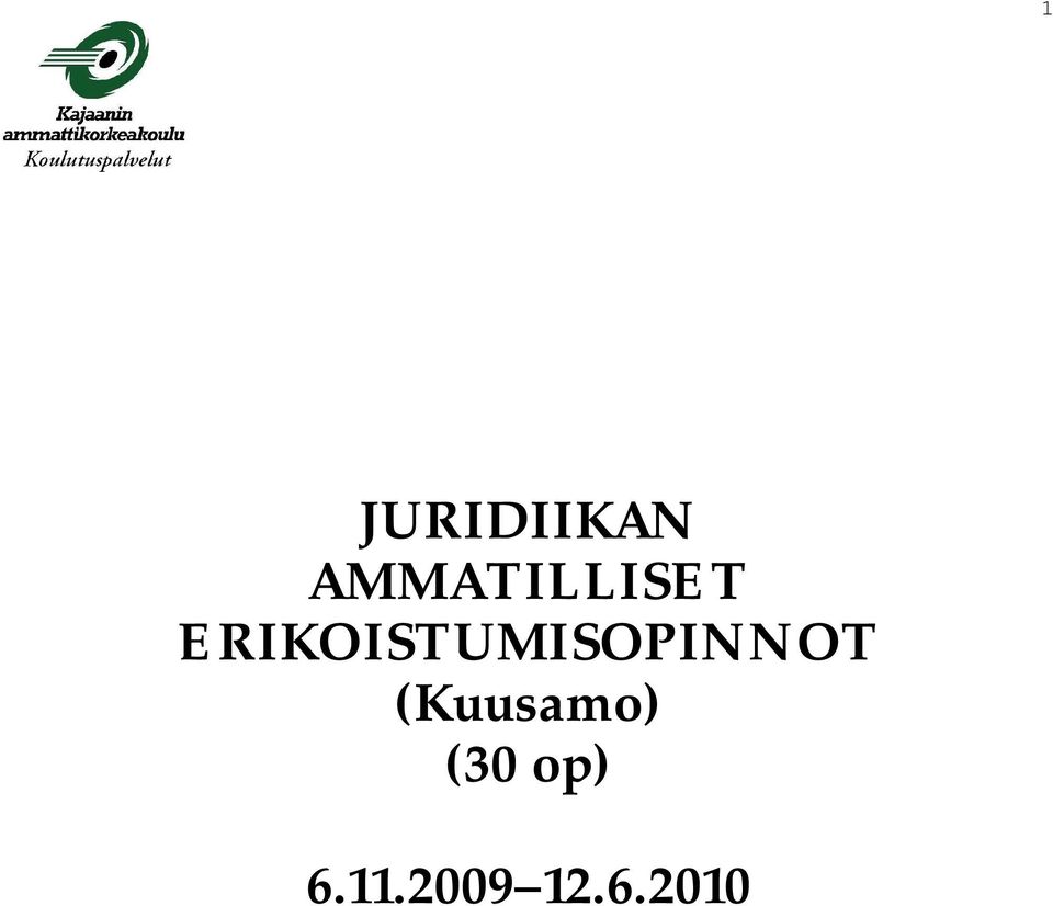 ERIKOISTUMISOPINNOT