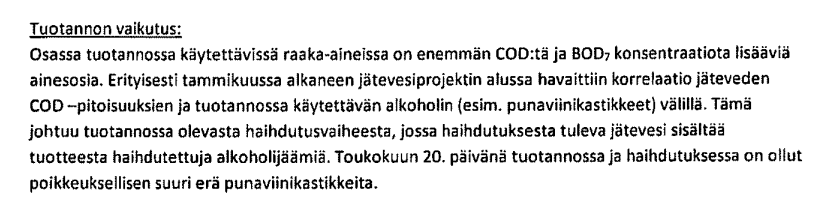 4 Alkoholipitoisen jäteveden johtaminen suurina määrinä viemäriin vaarantaa puhdistamon toiminnan ja voi johtaa puhdistamon lupamääräysten rikkomiseen.