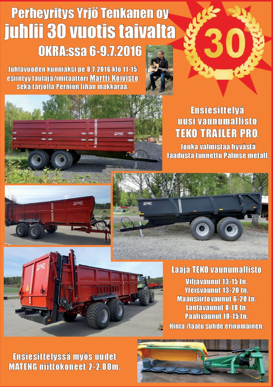 Ensiesittelyä uusi vaunumallisto TEKO TRAILER PRO. Jonka valmistaa hyvästä laadusta tunnettu Palmse metall.