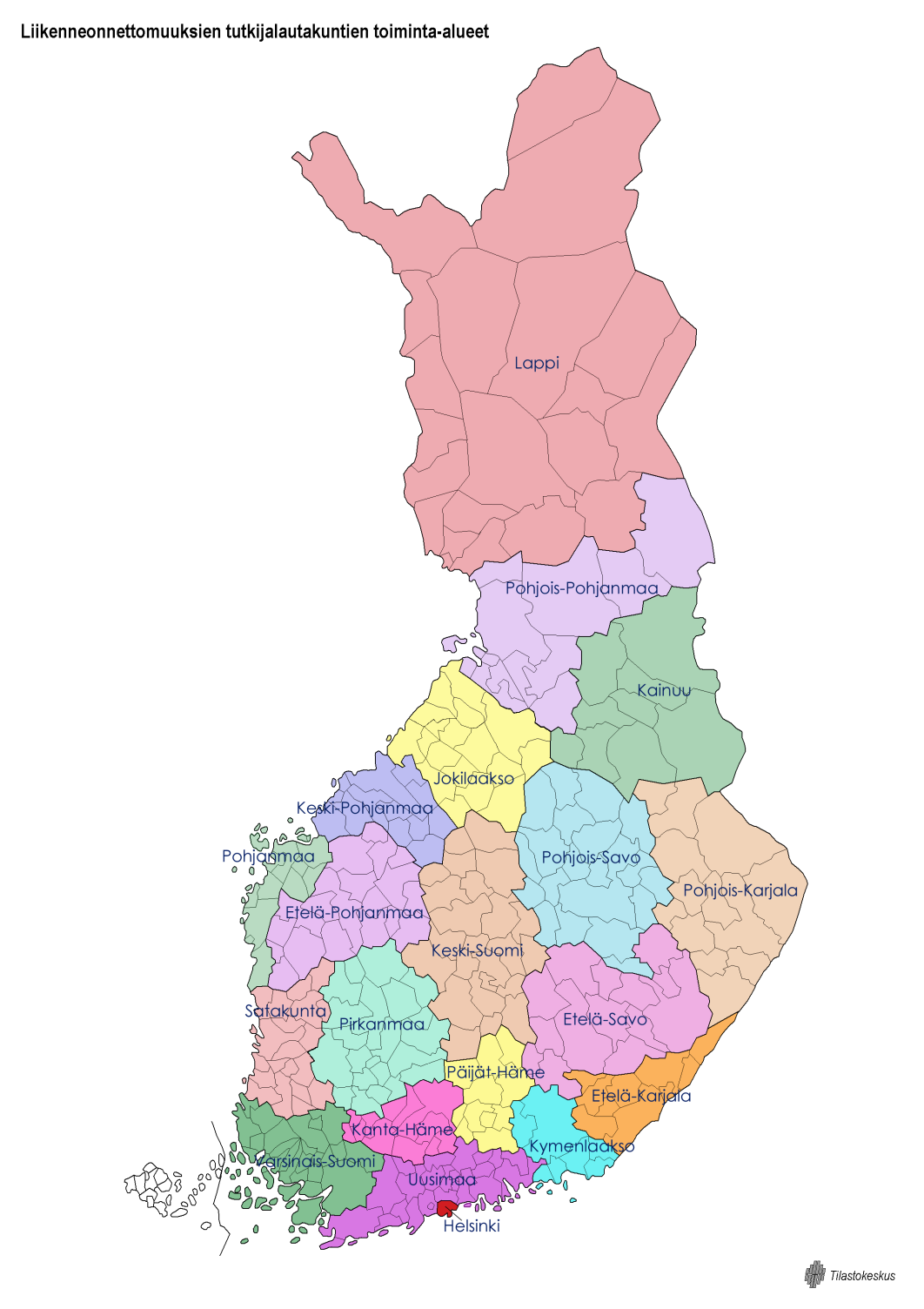 Tutkinnan aluejako Maakuntapohjainen aluejako vuodesta 1998 alkaen - Lautakuntia 20 - Jäseniä ja asiantuntijoita -