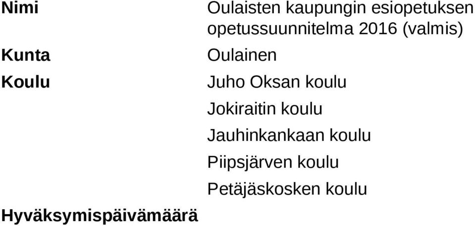 (valmis) Oulainen Juho Oksan koulu Jokiraitin