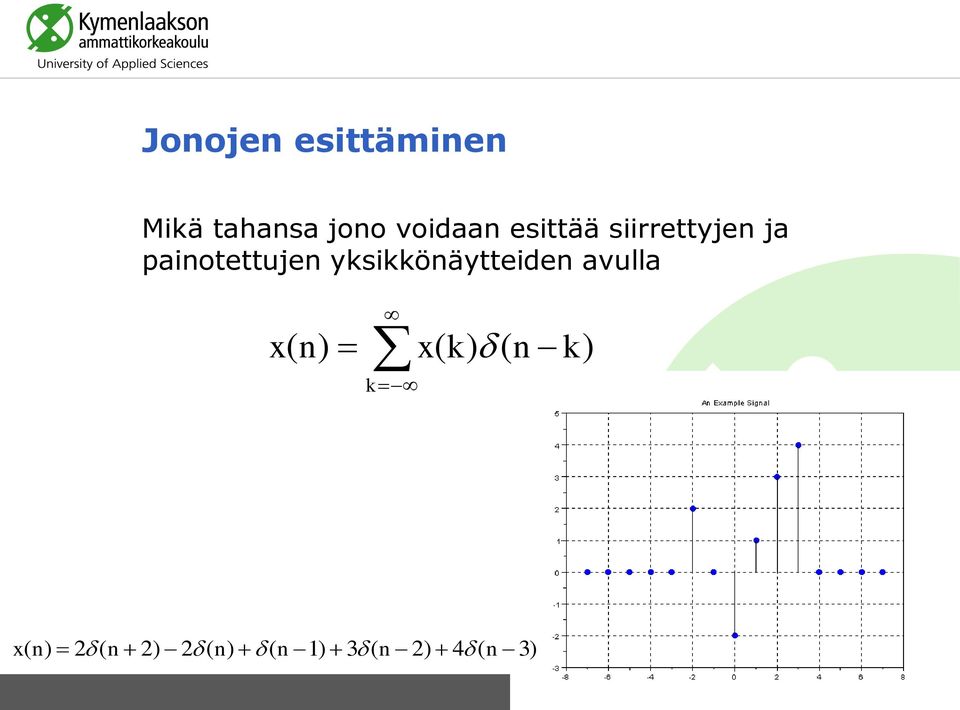 yksikköäytteide avulla k k k x x ) ( )