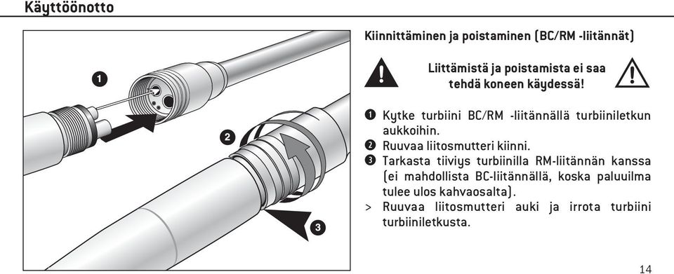Ruuvaa liitosmutteri kiinni.