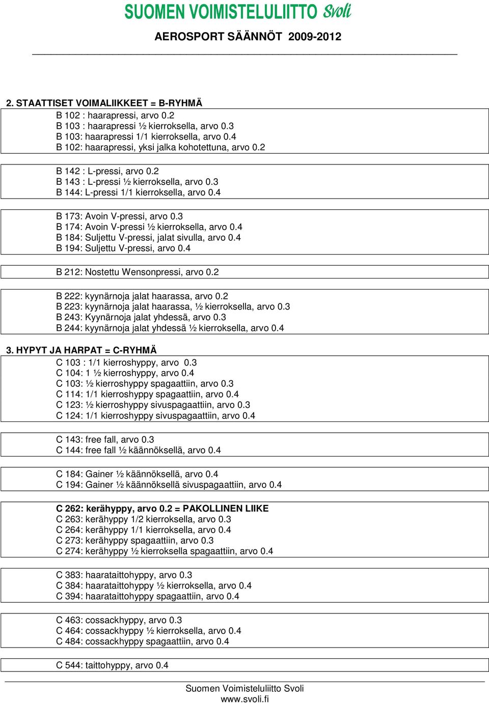 3 B 174: Avoin V-pressi ½ kierroksella, arvo 0.4 B 184: Suljettu V-pressi, jalat sivulla, arvo 0.4 B 194: Suljettu V-pressi, arvo 0.4 B 212: Nostettu Wensonpressi, arvo 0.