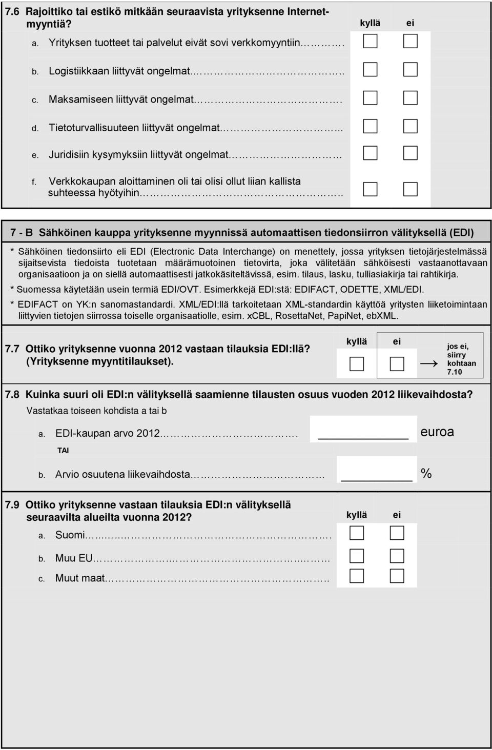 Verkkokaupan aloittaminen oli tai olisi ollut liian kallista suhteessa hyötyihin.