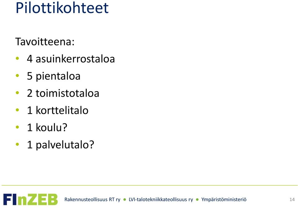 pientaloa 2 toimistotaloa 1