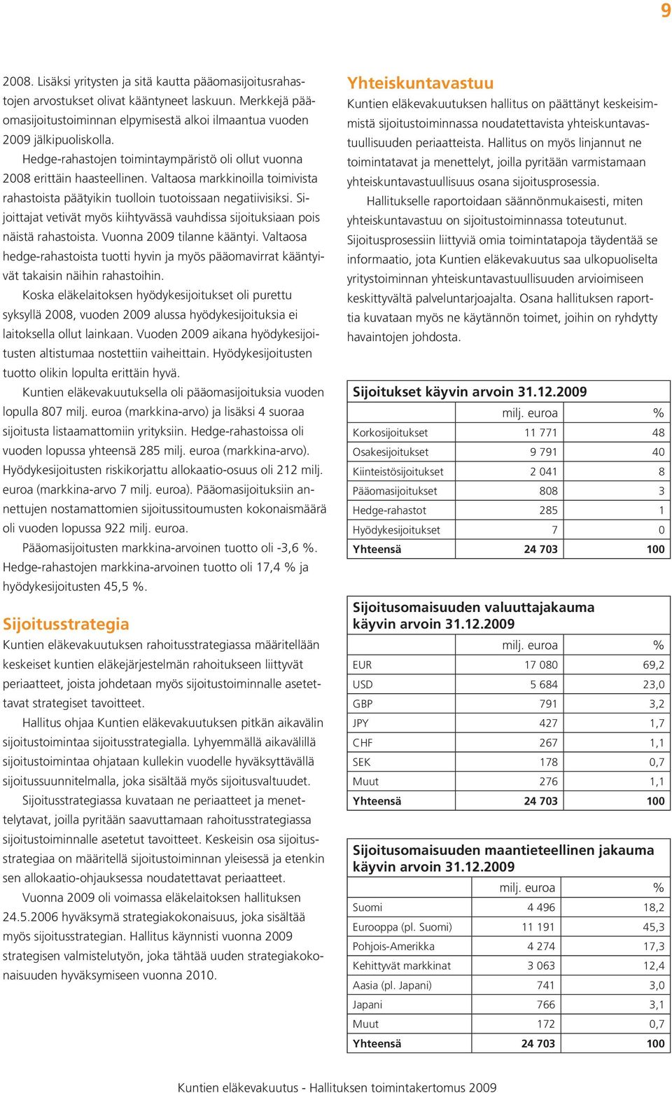 Sijoittajat vetivät myös kiihtyvässä vauhdissa sijoituksiaan pois näistä rahastoista. Vuonna 2009 tilanne kääntyi.