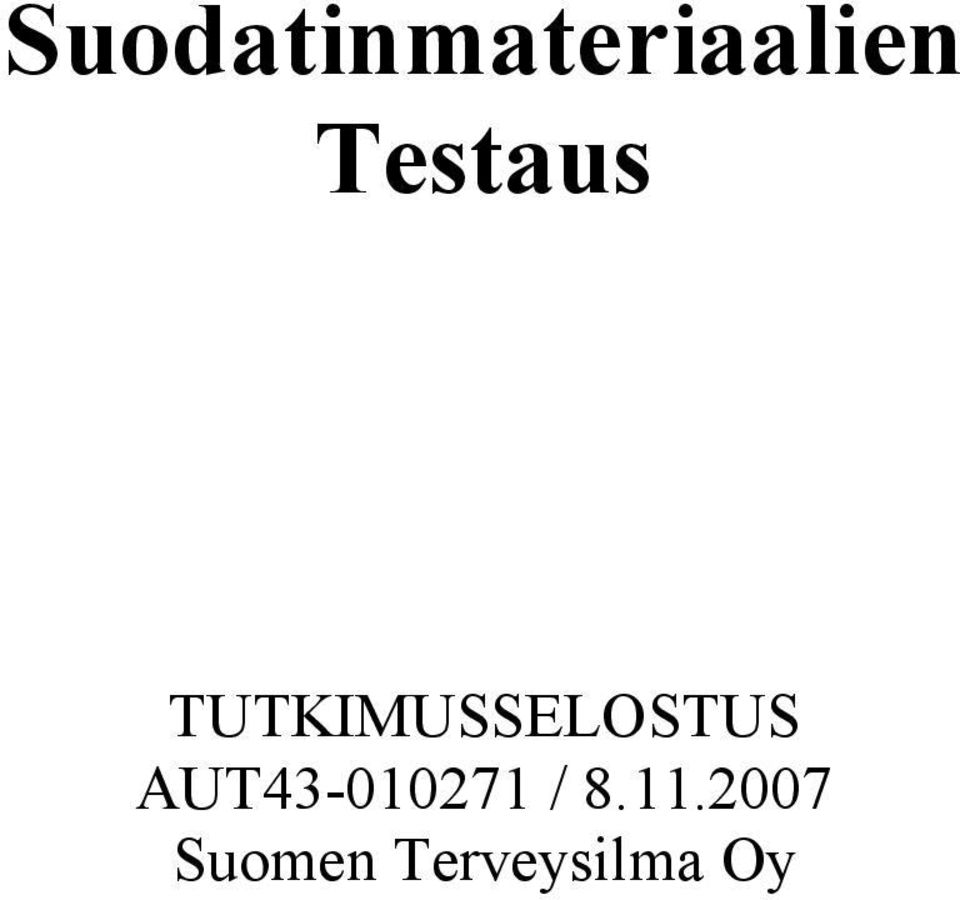 TUTKIMUSSELOSTUS