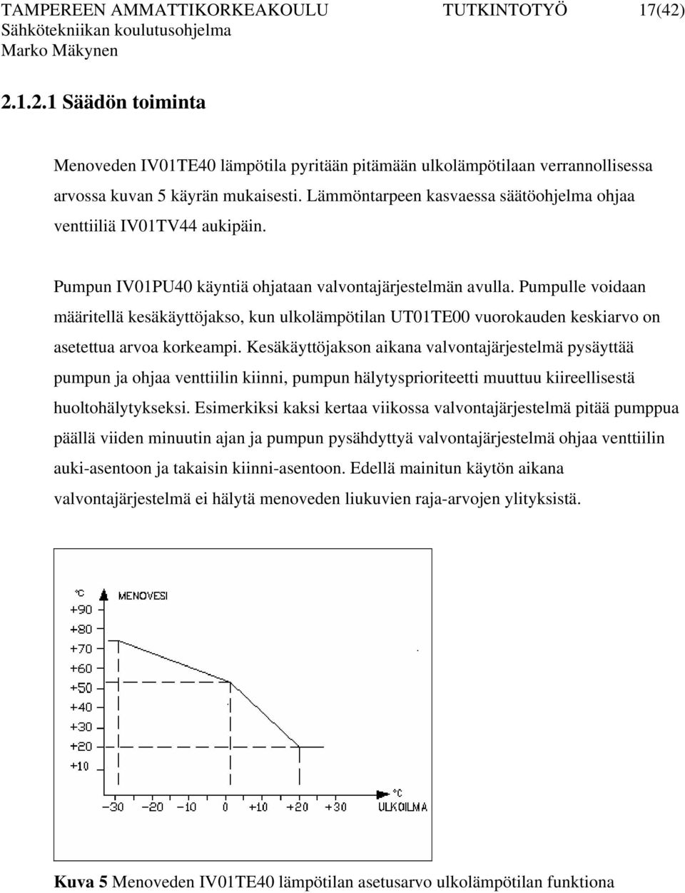 Pumpulle vidaan määritellä kesäkäyttöjaks, kun ulklämpötilan UT01TE00 vurkauden keskiarv n asetettua arva krkeampi.