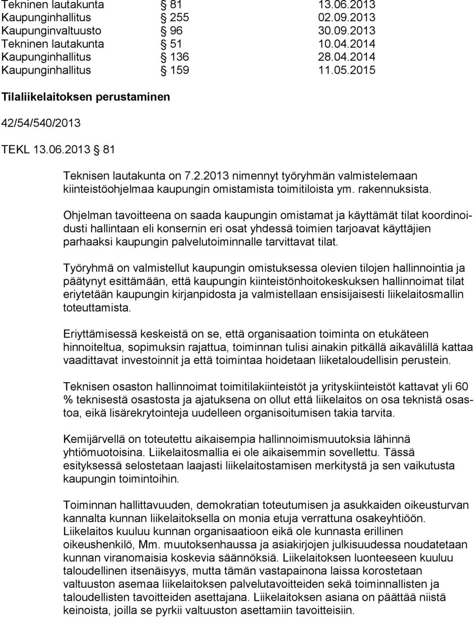 rakennuksista.