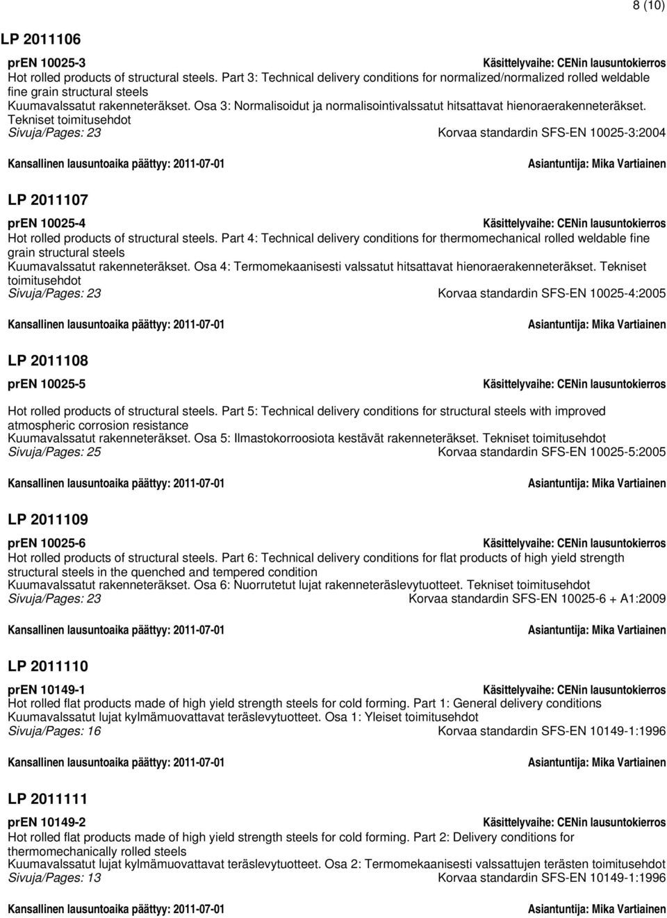 Osa 3: Normalisoidut ja normalisointivalssatut hitsattavat hienoraerakenneteräkset.