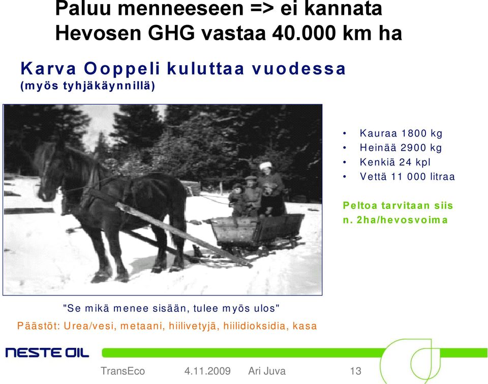 2900 kg Kenkiä 24 kpl Vettä 11 000 litraa Peltoa tarvitaan siis n.