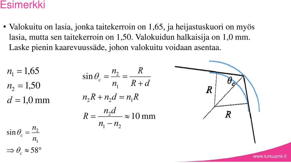 Valokuidu halkaisija o,0 mm.