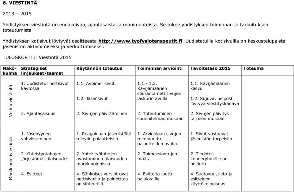 Uudistetuilla kotisivuilla on keskustelupalsta jäsenistön aktivoimiseksi ja verkottumiseksi.