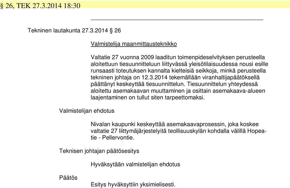 Tekninen lautakunta 27.3.