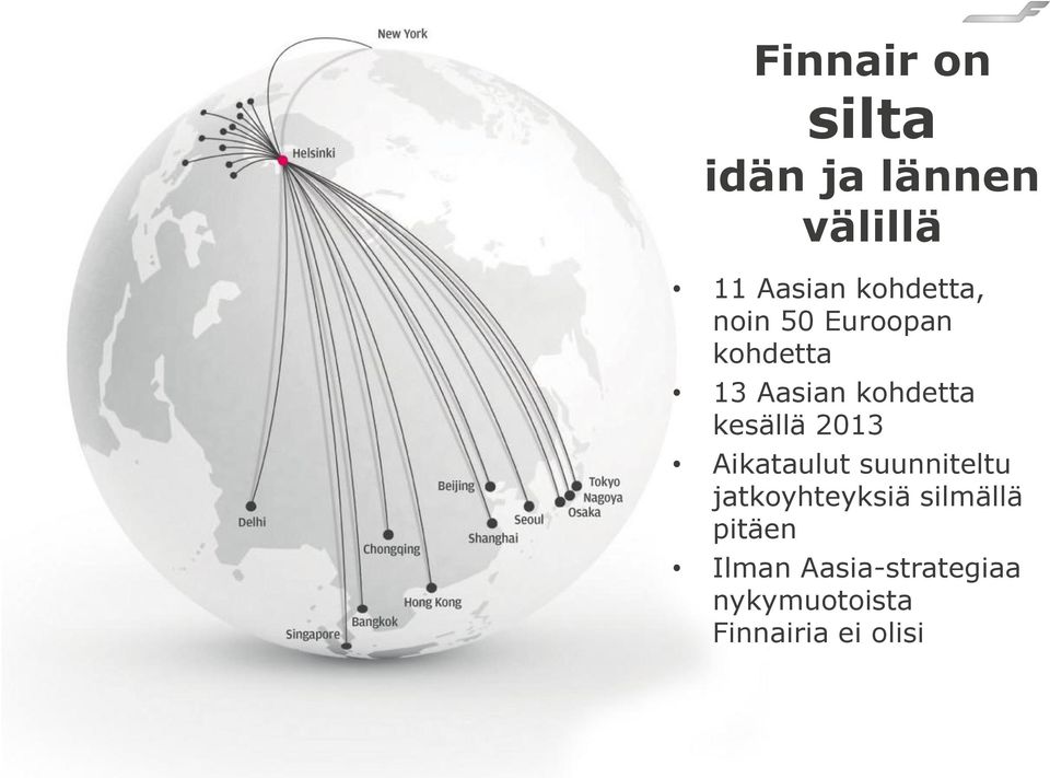 kesällä 2013 Aikataulut suunniteltu jatkoyhteyksiä