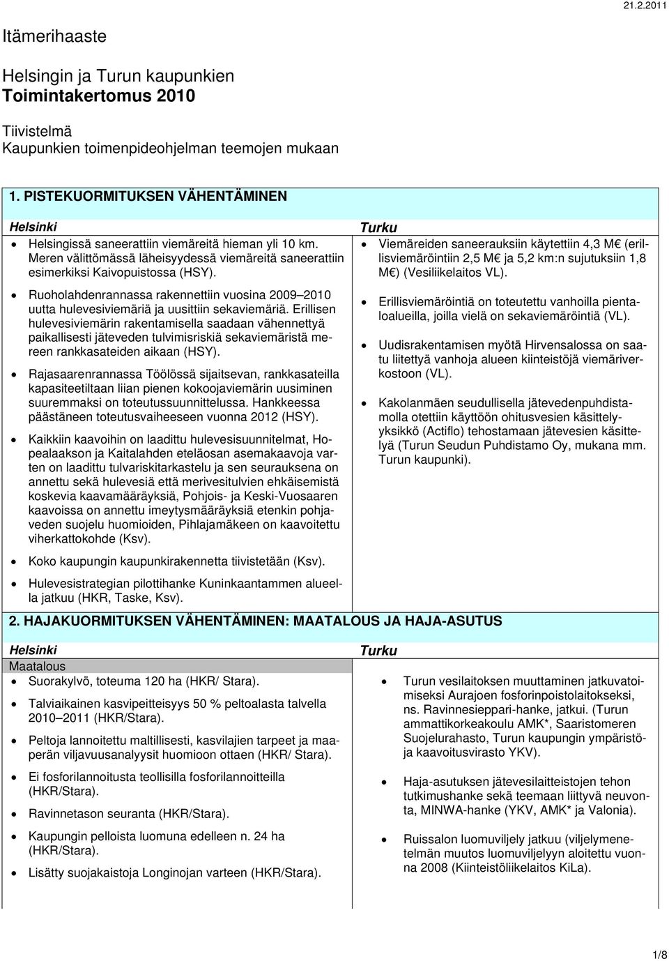 Ruoholahdenrannassa rakennettiin vuosina 2009 2010 uutta hulevesiviemäriä ja uusittiin sekaviemäriä.