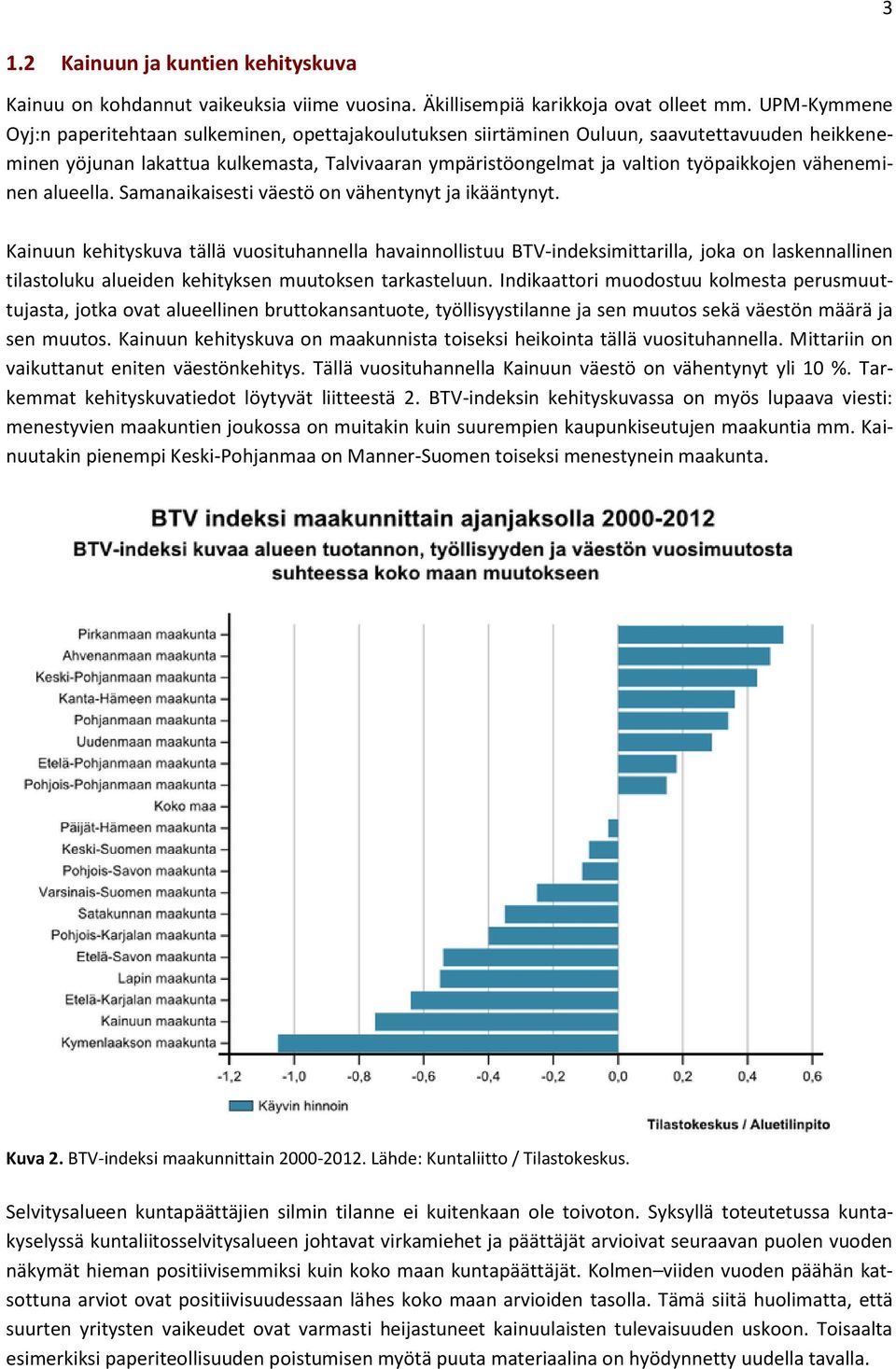 väheneminen alueella. Samanaikaisesti väestö on vähentynyt ja ikääntynyt.