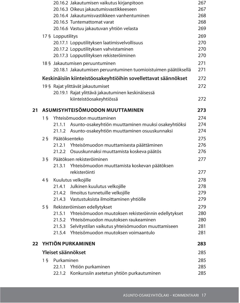 Jakautumisen peruuntuminen 271 20.18.