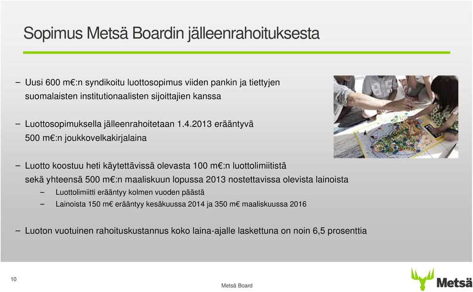 213 erääntyvä 5 m :n joukkovelkakirjalaina Luotto koostuu heti käytettävissä olevasta 1 m :n luottolimiitistä sekä yhteensä 5 m :n maaliskuun