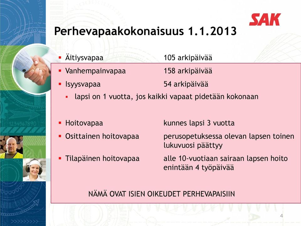 vuotta, jos kaikki vapaat pidetään kokonaan Hoitovapaa Osittainen hoitovapaa Tilapäinen hoitovapaa