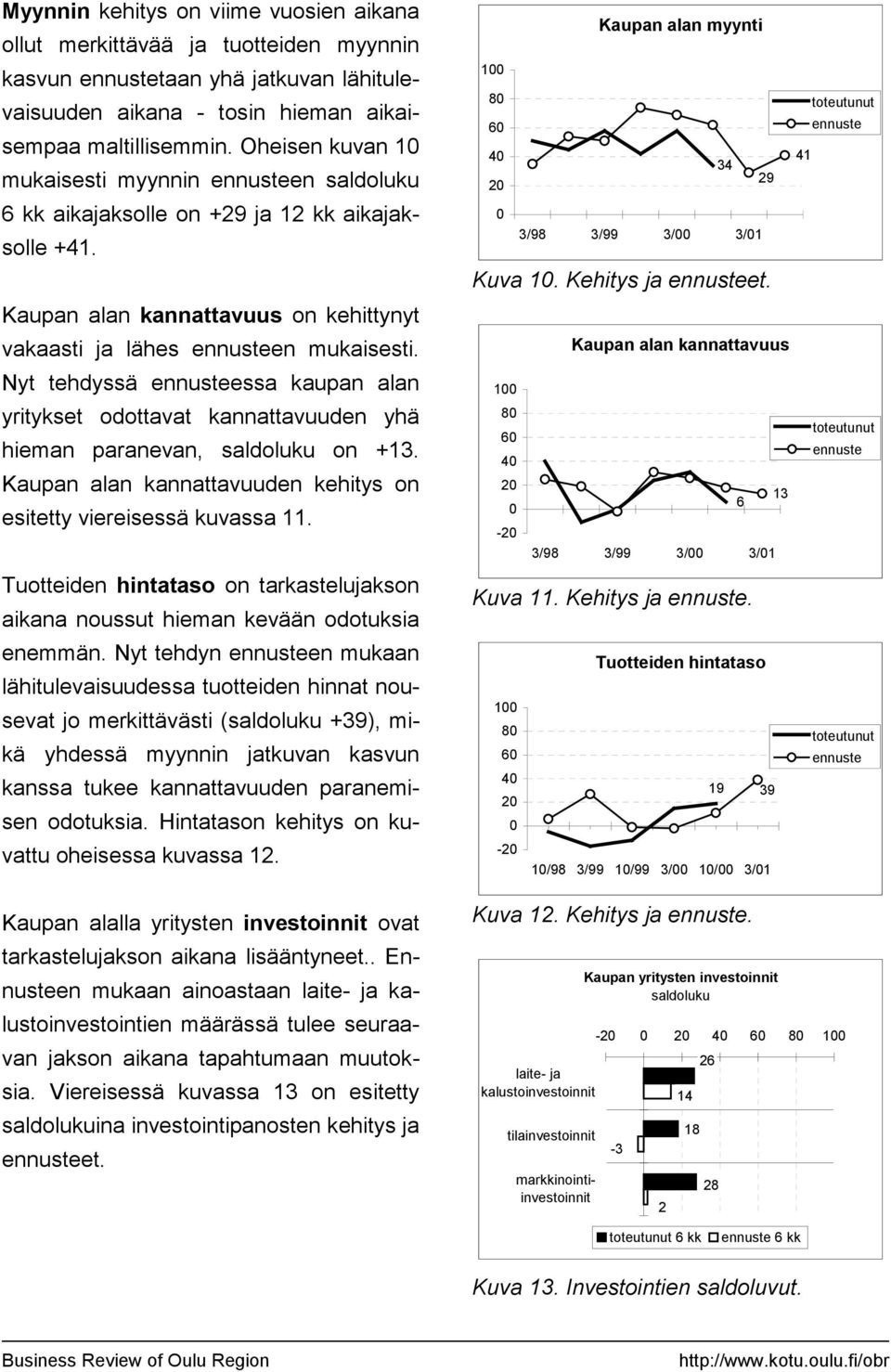 Nyt tehdyssä essa kaupan alan yritykset odottavat kannattavuuden yhä hieman paranevan, on +13. Kaupan alan kannattavuuden kehitys on esitetty viereisessä kuvassa 11.