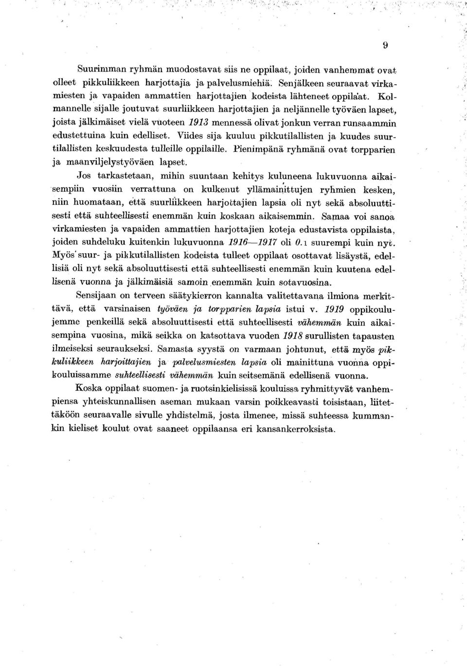 Vdes sa kuuluu pkkutlallsten a kuudes suurtlallsten keskuudesta tullelle opplalle. Penmpänä ryhm änä ovat torpparen a m aanvlelystyöväen lapset.