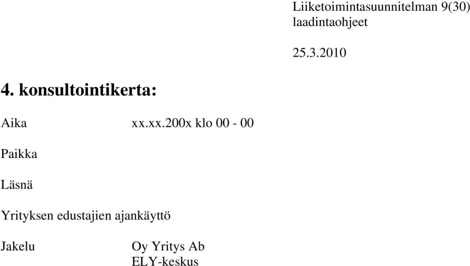 xx.200x klo 00-00 Paikka Läsnä