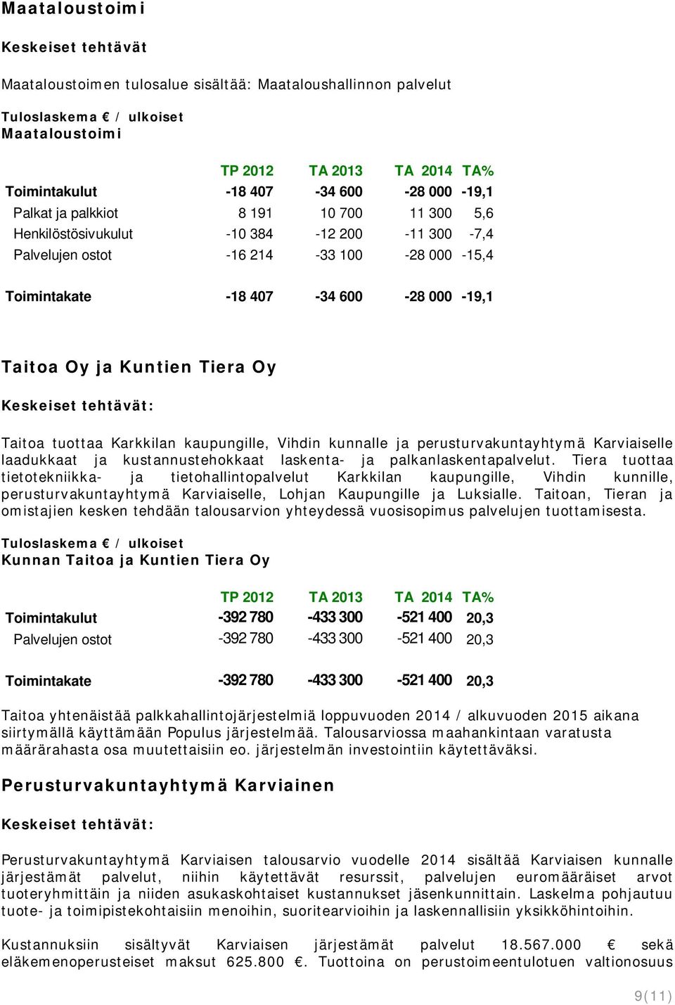 Vihdin kunnalle ja perusturvakuntayhtymä Karviaiselle laadukkaat ja kustannustehokkaat laskenta- ja palkanlaskentapalvelut.