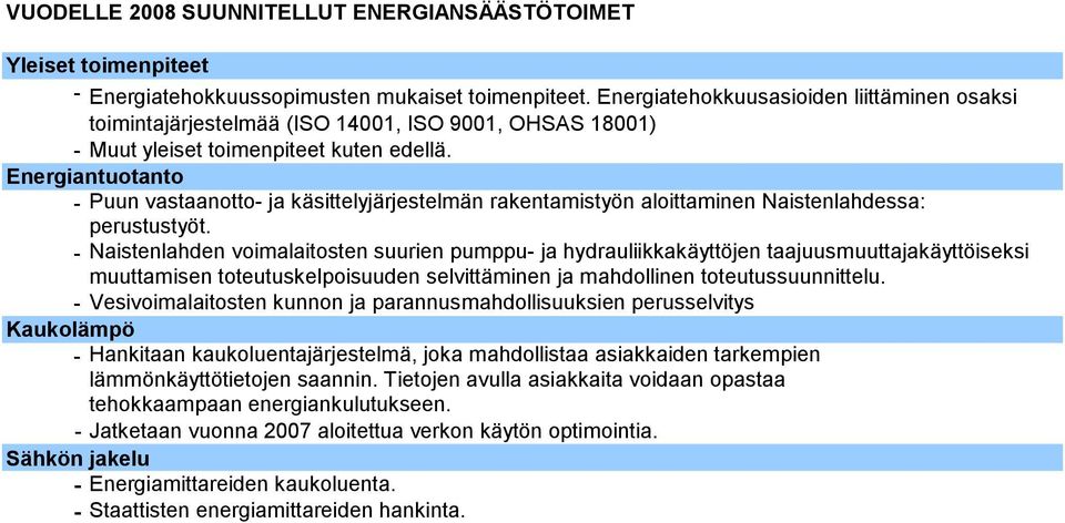 Energiantuotanto Puun vastaanotto ja käsittelyjärjestelmän rakentamistyön aloittaminen Naistenlahdessa: perustustyöt.