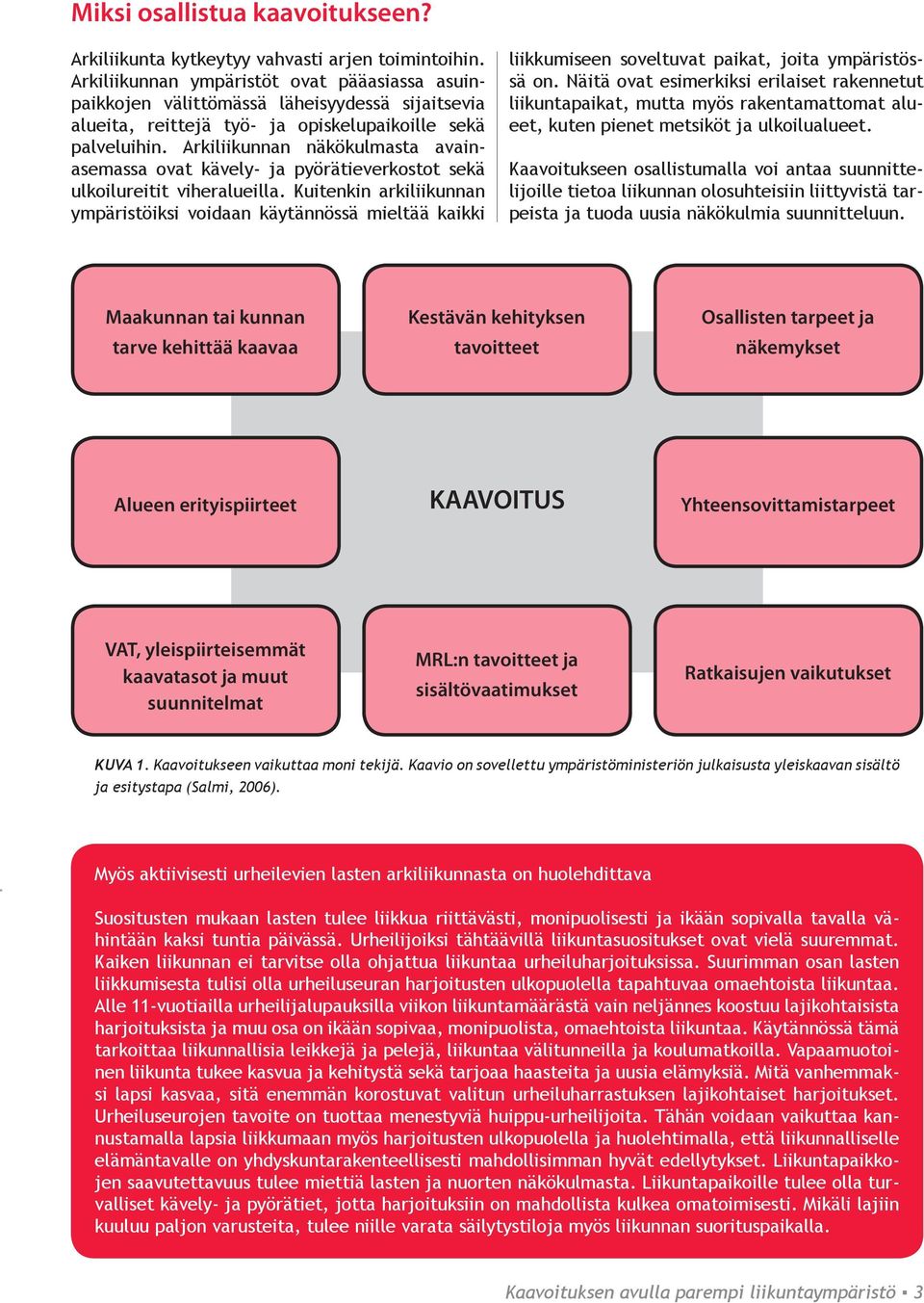 Arkiliikunnan näkökulmasta avainasemassa ovat kävely- ja pyörätieverkostot sekä ulkoilureitit viheralueilla.