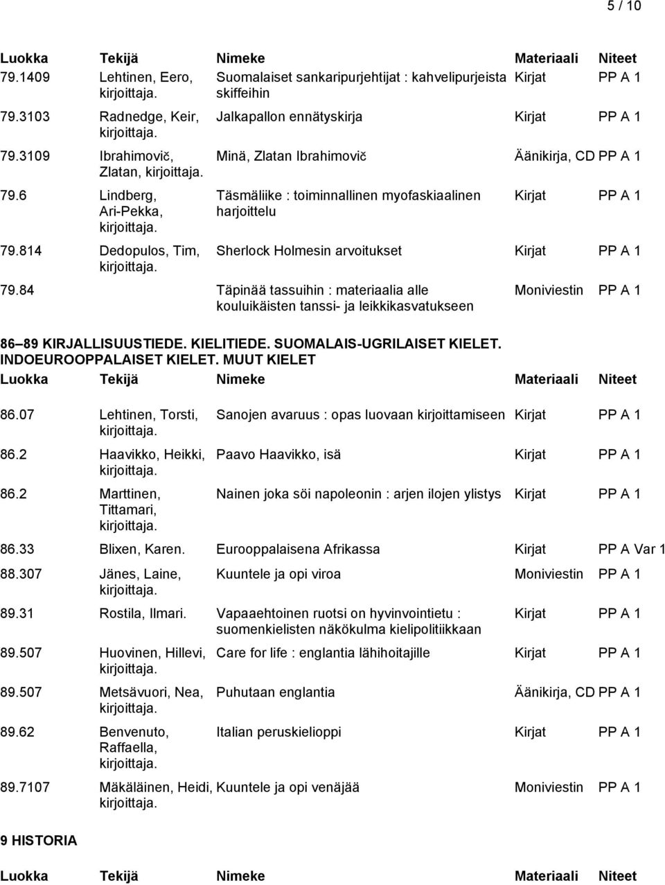 84 Täpinää tassuihin : materiaalia alle kouluikäisten tanssi- ja leikkikasvatukseen 86.07 Lehtinen, Torsti, 86.2 Haavikko, Heikki, 86.