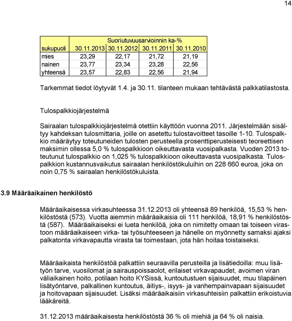 Järjestelmään sisältyy kahdeksan tulosmittaria, joille on asetettu tulostavoitteet tasoille 1-10.