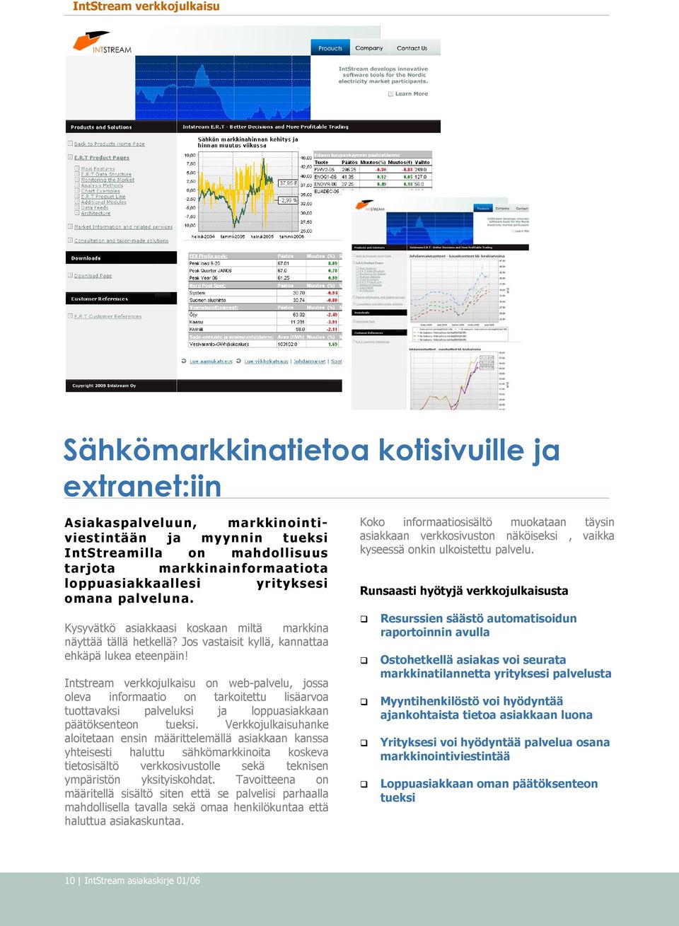 Intstream verkkojulkaisu on web-palvelu, jossa oleva informaatio on tarkoitettu lisäarvoa tuottavaksi palveluksi ja loppuasiakkaan päätöksenteon tueksi.