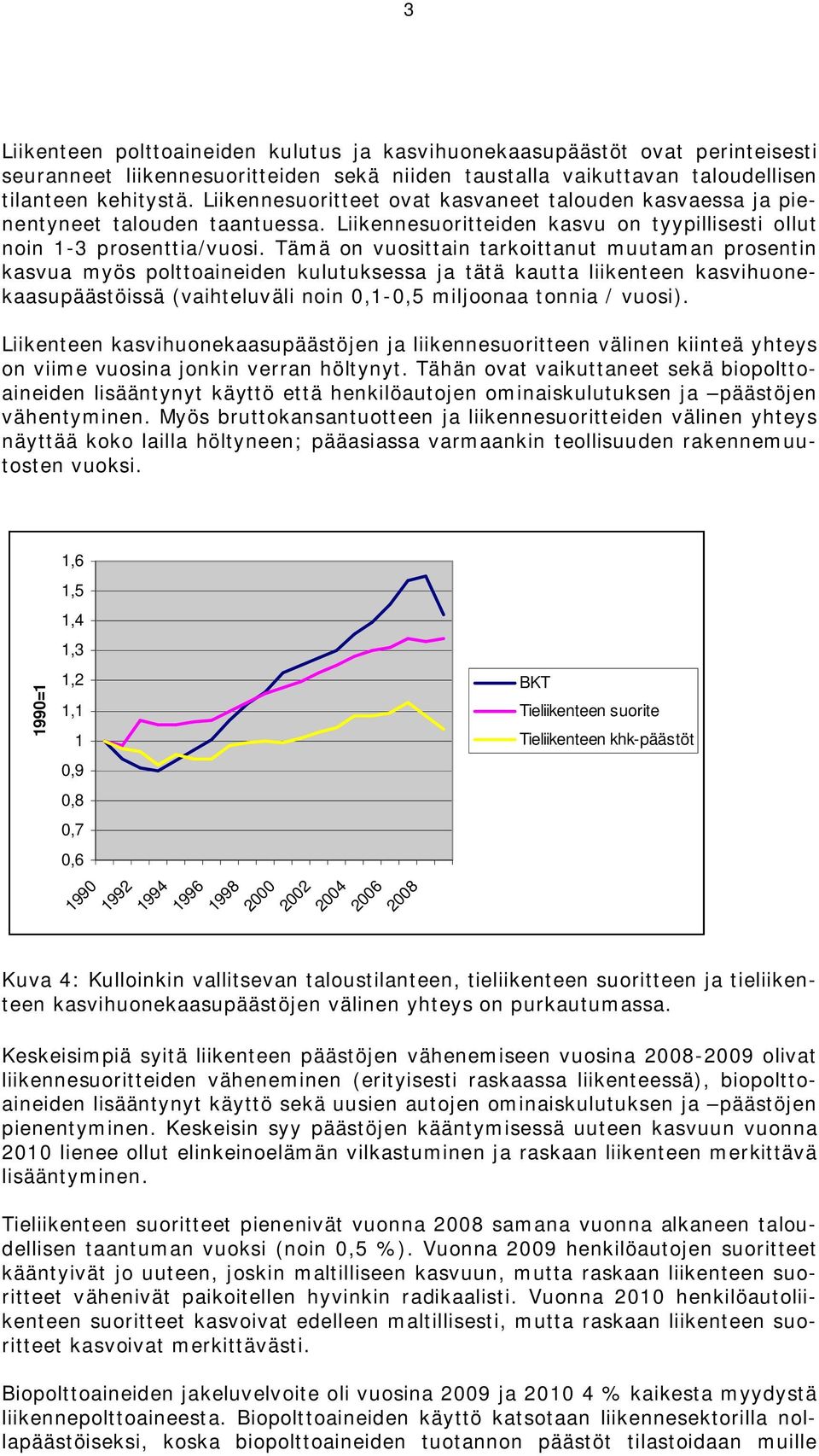 Tämä on vuosittain tarkoittanut muutaman prosentin kasvua myös polttoaineiden kulutuksessa ja tätä kautta liikenteen kasvihuonekaasupäästöissä (vaihteluväli noin 0,1-0,5 miljoonaa tonnia / vuosi).