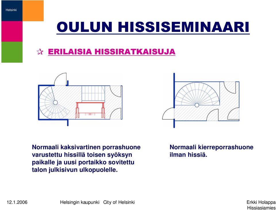 paikalle ja uusi portaikko sovitettu talon