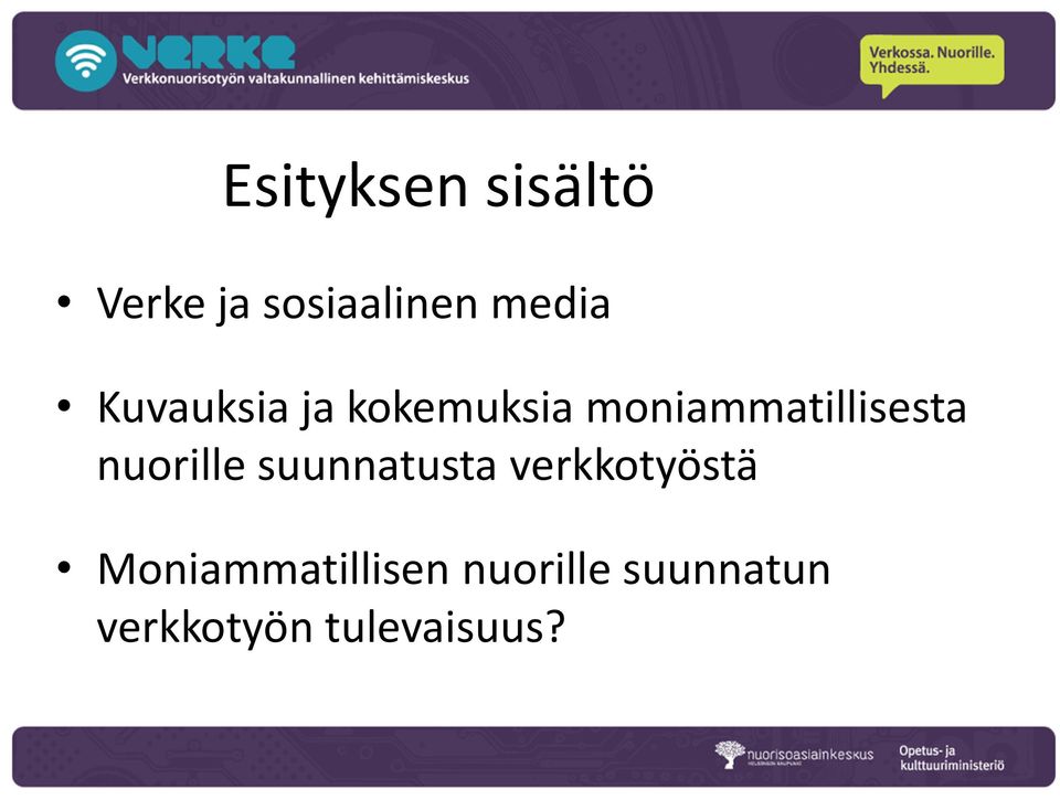 nuorille suunnatusta verkkotyöstä