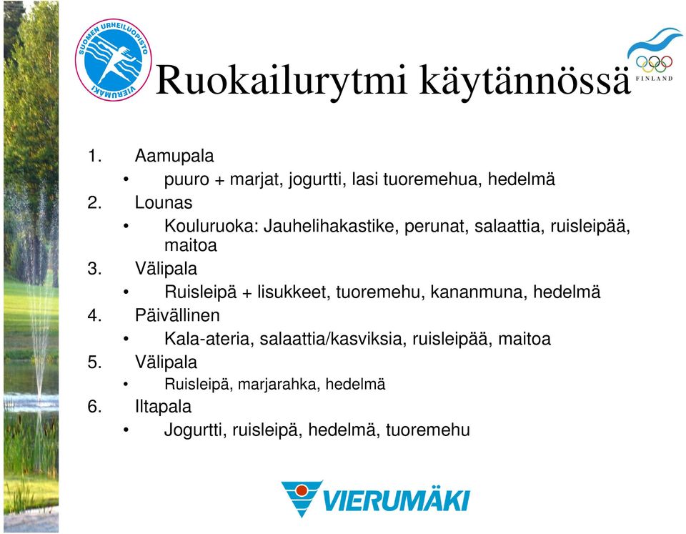 Välipala Ruisleipä + lisukkeet, tuoremehu, kananmuna, hedelmä 4.