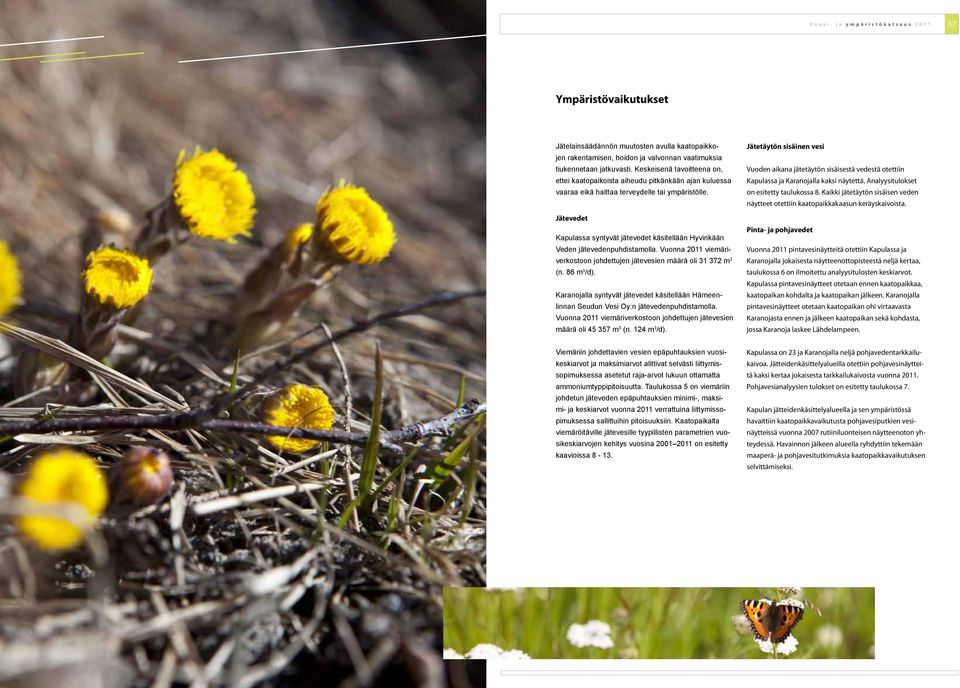 Jätevedet Kapulassa syntyvät jätevedet käsitellään Hyvinkään Veden jätevedenpuhdistamolla. Vuonna 2011 viemäriverkostoon johdettujen jätevesien määrä oli 31 372 m 3 (n. 86 m 3 /d).