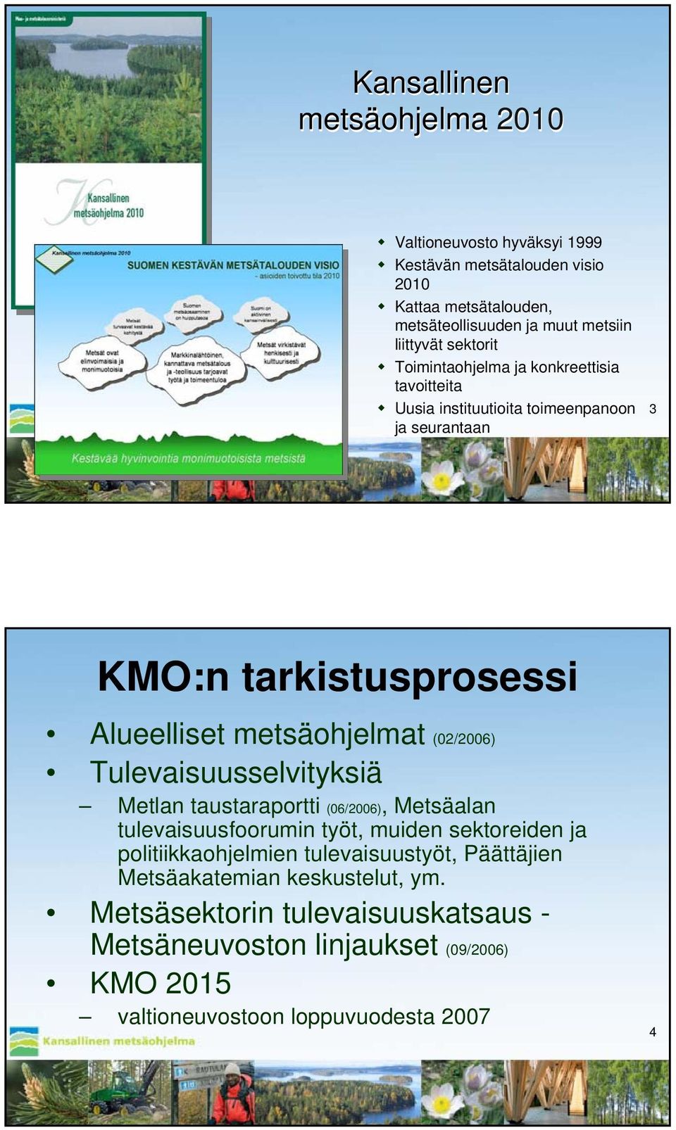 (02/2006) Tulevaisuusselvityksiä Metlan taustaraportti (06/2006), Metsäalan tulevaisuusfoorumin työt, muiden sektoreiden ja politiikkaohjelmien