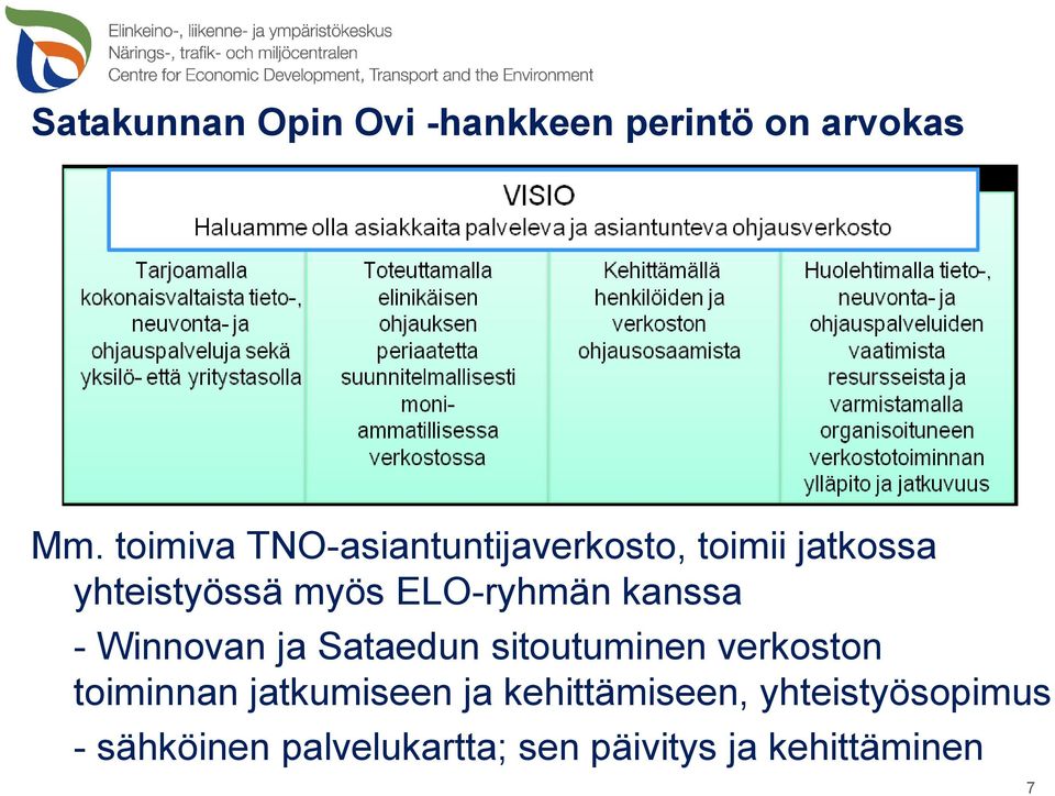 ELO-ryhmän kanssa - Winnovan ja Sataedun sitoutuminen verkoston toiminnan