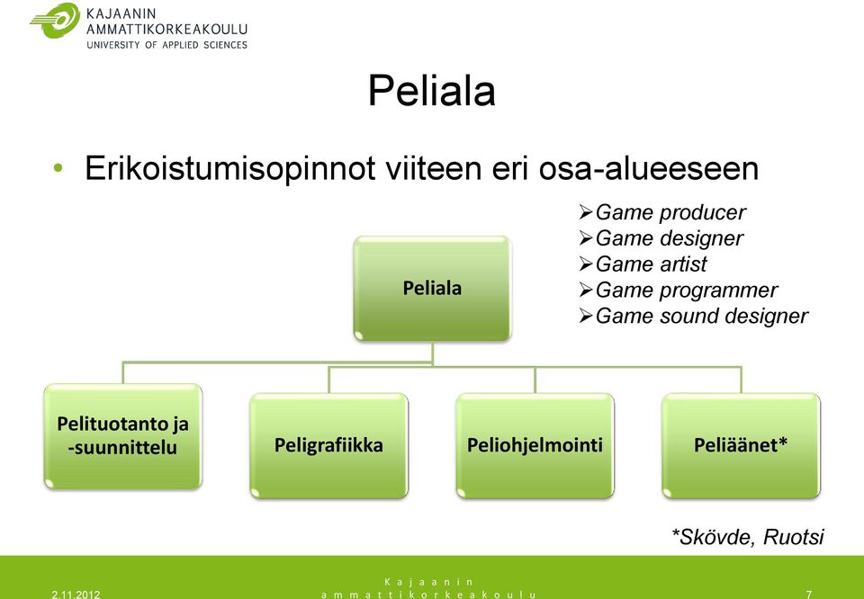 programmer Game sound designer Pelituotanto ja