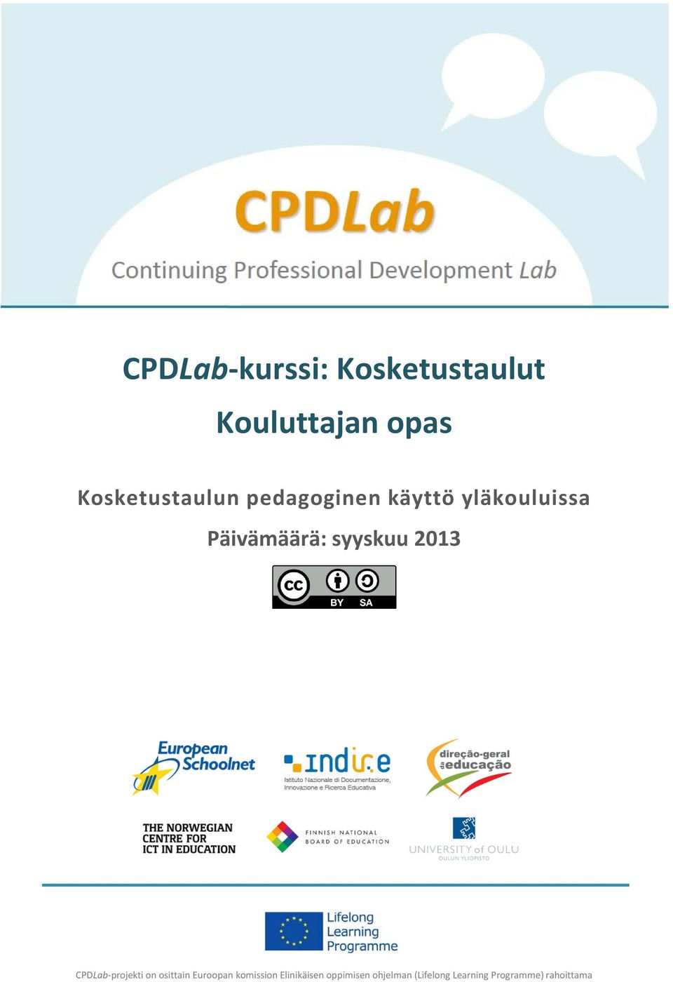 syyskuu 2013 CPDLab-projekti on osittain Euroopan komission