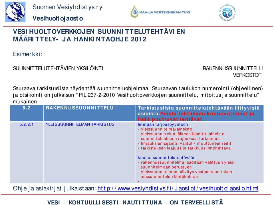 2 RAKENNUSSUUNNITTELU Tarkistuslista suunnittelutehtävään liittyvistä asioista.poista tehtävään kuulumattomat ja lisää puuttuvat tehtävät. 5.2.2.1 YLEISSUUNNITELMAN TARKISTUS liitetään