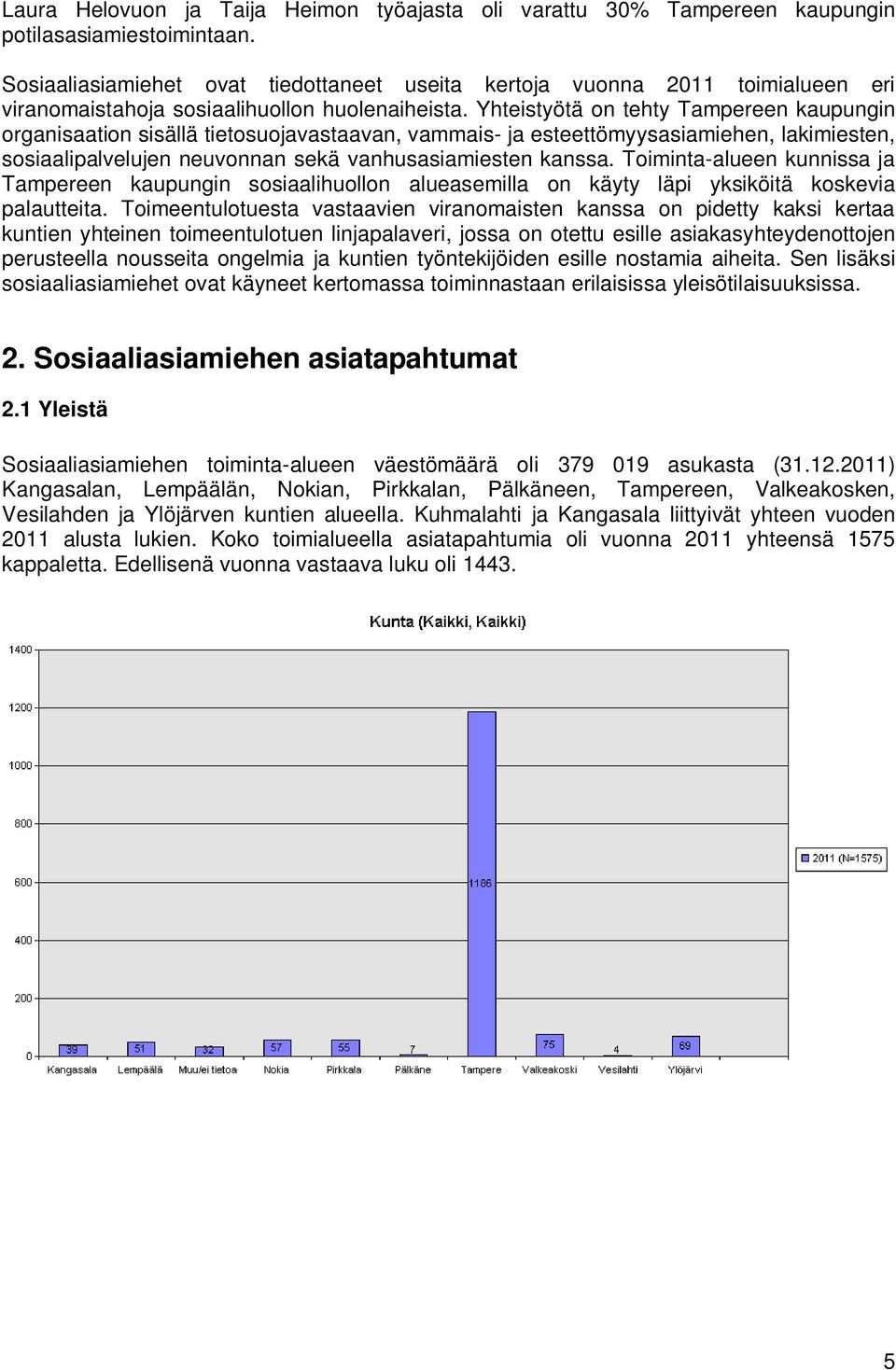 Yhteistyötä on tehty Tampereen kaupungin organisaation sisällä tietosuojavastaavan, vammais- ja esteettömyysasiamiehen, lakimiesten, sosiaalipalvelujen neuvonnan sekä vanhusasiamiesten kanssa.